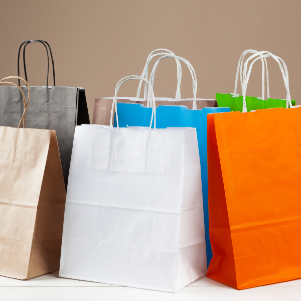 conjunto bolsas colores primarios empaques perfectos